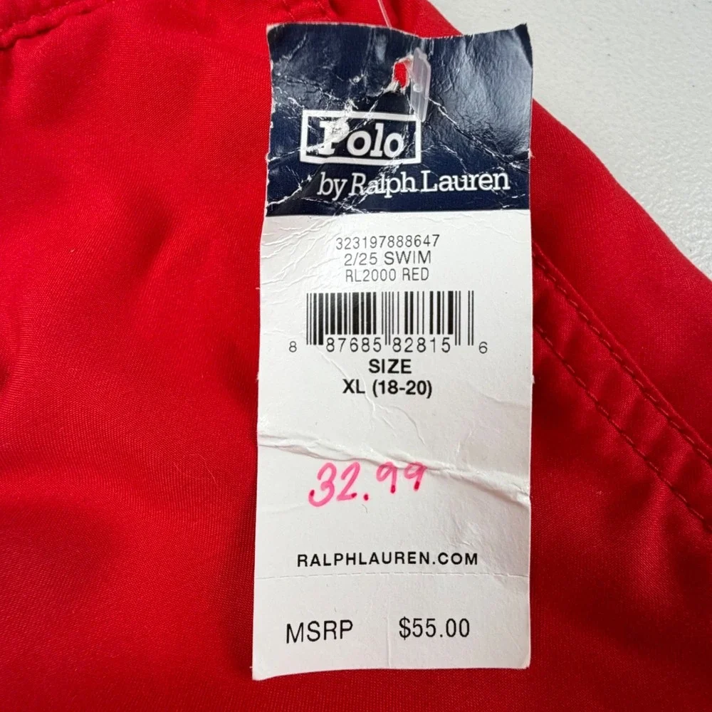 Polo Ralph‎ Lauren Swim Trunks Boys XL 18-20 Red Board Shorts NWT